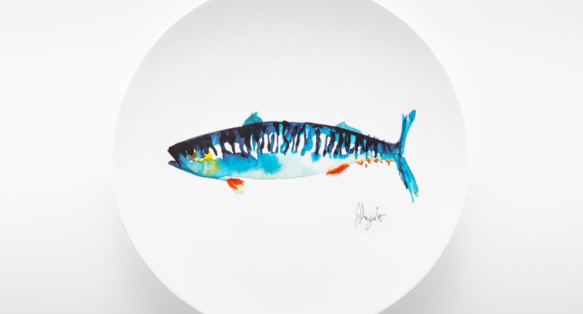 Plate painted by Rosa Aguiló - Sardine