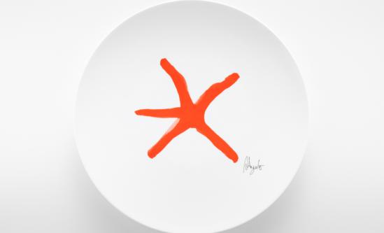 Plate painted by Rosa Aguiló - Starfish